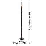 EGLO 900877 | Barbotto Eglo stojaté svietidlo tyč 136,5cm nožný vypínač 1x GU10 345lm 3000K čierna, tmavé drevo