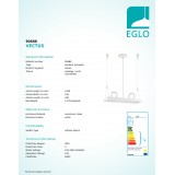 EGLO 90688 | Vectus Eglo visiace svietidlo 2x MR16 / GU5.3 biela