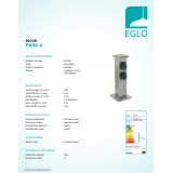 EGLO 90748 | Park4 Eglo konektorový stĺp doplnky zásuvkové zospodu IP44 zušľachtená oceľ, nehrdzavejúca oceľ, zelená