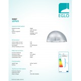 EGLO 90867 | Lepus Eglo stenové svietidlo 1x E27 IP23 pozinkovaná, biela