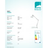 EGLO 90872 | Firmo Eglo zverákové svietidlo prepínač otočné prvky 1x E27 jasná biela