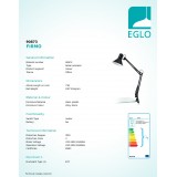 EGLO 90873 | Firmo Eglo zverákové svietidlo prepínač otočné prvky 1x E27 lesklá čierna, biela