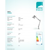 EGLO 90874 | Firmo Eglo zverákové svietidlo prepínač otočné prvky 1x E27 strieborný, biela