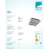 EGLO 91355 | Loke1 Eglo stenové, stropné svietidlo tehla otáčateľný svetelný zdroj 4x GU10 1600lm 3000K leštený hliník, čierna, chróm