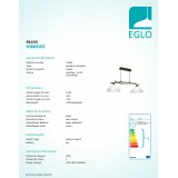 EGLO 91433 | Vinovo Eglo visiace svietidlo 2x E27 tmavo hnedý, alabaster