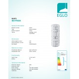 EGLO 91971 | Bayman Eglo stolové svietidlo 27cm prepínač na vedení 1x E27 chróm, biela