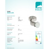 EGLO 92595 | Buzz-LED Eglo spot svietidlo otočné prvky 1x GU10 240lm 3000K matný nikel