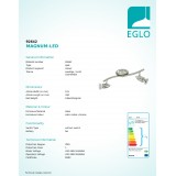 EGLO 92642 | Magnum-LED Eglo spot svietidlo otočné prvky 2x GU10 480lm 3000K matný nikel, chróm