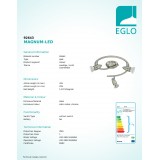 EGLO 92643 | Magnum-LED Eglo spot svietidlo otočné prvky 3x GU10 720lm 3000K matný nikel, chróm