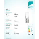 EGLO 92743 | Rivato Eglo stolové svietidlo 26cm prepínač na vedení 1x E27 chróm, biela
