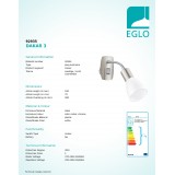 EGLO 92935 | Dakar-3 Eglo konektorové svietidlo svietidlo prepínač flexibilné 1x E14 matný nikel, chróm