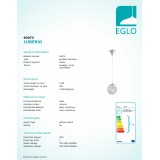 EGLO 93073 | Luberio Eglo visiace svietidlo guľa 1x E27 chróm, hliník, priesvitná