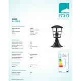 EGLO 93099 | Aloria Eglo stojaté svietidlo 30cm 1x E27 IP44 čierna, priesvitná