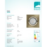 EGLO 93244 | Igoa Eglo zabudovateľné svietidlo sklápacie 95x95mm 1x GU10 400lm 3000K bronzová
