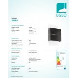 EGLO 93254 | Kibea Eglo stenové svietidlo tehla 2x LED 360lm 3000K IP44 biela, antracit
