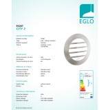 EGLO 93267 | City2-LED Eglo stenové, stropné svietidlo 1x GX53 IP44 zušľachtená oceľ, nehrdzavejúca oceľ, biela