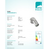 EGLO 93268 | Stockholm-LED Eglo spot svietidlo hriadeľ otočné prvky 1x GU10 400lm 3000K IP44 zušľachtená oceľ, nehrdzavejúca oceľ, priesvitná