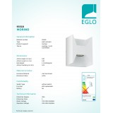 EGLO 93318 | Morino4 Eglo stenové svietidlo 2x LED 360lm 3000K IP44 biela
