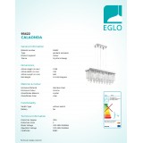 EGLO 93422 | Calaonda Eglo visiace svietidlo 7x G9 3150lm chróm, priesvitná