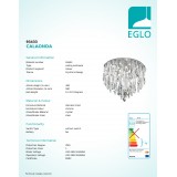 EGLO 93433 | Calaonda Eglo stropné svietidlo kruhový 8x G9 6000lm chróm, priesvitná