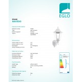 EGLO 93446 | Navedo Eglo rameno stenové svietidlo 1x E27 IP44 biela, priesvitná