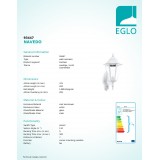 EGLO 93447 | Navedo Eglo rameno stenové svietidlo pohybový senzor 1x E27 IP44 biela, priesvitná