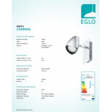 EGLO 93672 | Corbera Eglo spot svietidlo otočné prvky 1x GU10 240lm 3000K chróm