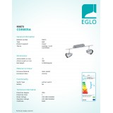 EGLO 93673 | Corbera Eglo spot svietidlo otočné prvky 2x GU10 480lm 3000K chróm