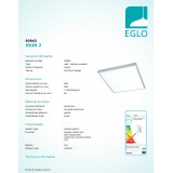 EGLO 93943 | Idun-2 Eglo stenové, stropné svietidlo diaľkový ovládač 1x LED 4500lm biela, hliník