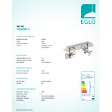 EGLO 94145 | Tukon-3 Eglo spot svietidlo otočné prvky 2x GU10 500lm 3000K matný nikel