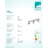 EGLO 94146 | Tukon-3 Eglo spot svietidlo otočné prvky 3x GU10 750lm 3000K matný nikel