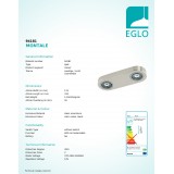 EGLO 94181 | Montale Eglo spot svietidlo otáčateľný svetelný zdroj 2x LED 1020lm 3000K matný nikel, čierna