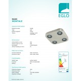 EGLO 94183 | Montale Eglo spot svietidlo otáčateľný svetelný zdroj 4x LED 2040lm 3000K matný nikel, čierna
