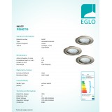 EGLO 94237 | Peneto Eglo zabudovateľné svietidlo kruhový 3 dielna súprava Ø78mm 3x GU10 720lm 3000K matný nikel