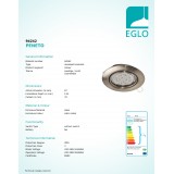 EGLO 94242 | Peneto Eglo zabudovateľné svietidlo kruhový sklápacie Ø87mm 1x GU10 400lm 3000K matný nikel