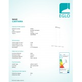 EGLO 94245 | Cartama Eglo visiace svietidlo 4x LED 1920lm 3000K chróm, biela, priesvitná