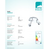 EGLO 94491 | Sarolo Eglo stenové, stropné svietidlo otočné prvky 3x LED 1020lm 3000K chróm, biela, priesvitné