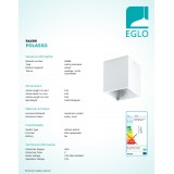 EGLO 94499 | Polasso Eglo stropné svietidlo kocka 1x LED 340lm 3000K biela, strieborný