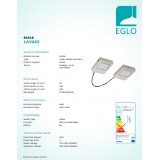 EGLO 94516 | Lavaio Eglo osvetlenie pultu svietidlo prepínač vybavené vedením a zástrčkou 2x LED 560lm 3000K matný nikel