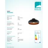 EGLO 94547 | Mogano Eglo stropné svietidlo 1x E27 čierna, mosadz