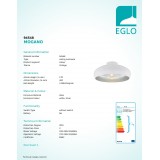 EGLO 94548 | Mogano Eglo stropné svietidlo 1x E27 biela, strieborný