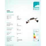 EGLO 94585 | Barnham Eglo spot svietidlo otočné prvky 2x GU10 500lm 3000K čierna, mosadz