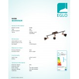 EGLO 94586 | Barnham Eglo spot svietidlo otočné prvky 3x GU10 750lm 3000K čierna, mosadz