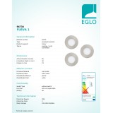 EGLO 94734 | Fueva-1 Eglo zabudovateľné LED panel kruhový 3 dielna súprava Ø85mm 3x LED 900lm 3000K matný nikel, opál