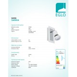 EGLO 94958 | Sarria Eglo spot svietidlo prepínač otočné prvky 1x GU10 345lm 3000K biela, chróm