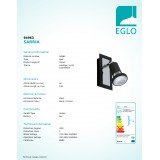 EGLO 94963 | Sarria Eglo spot svietidlo prepínač otočné prvky 1x GU10 345lm 3000K čierna, chróm