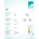 EGLO 94977 | Igoa-IP44 Eglo zabudovateľné svietidlo 3 dielna súprava Ø85mm 3x GU10 720lm 3000K IP44 biela