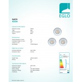 EGLO 94978 | Igoa-IP44 Eglo zabudovateľné svietidlo 3 dielna súprava Ø85mm 3x GU10 720lm 3000K IP44 chróm