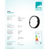 EGLO 95084 | Alfena-R Eglo stenové, stropné svietidlo 1x LED 1000lm 3000K IP44 antracit, biela