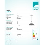 EGLO 95348 | Romao Eglo visiace svietidlo kruhový protiváhové, nastaviteľná výška, regulovateľná intenzita svetla 1x LED 2450lm 3000K matný nikel, chróm, sivé
